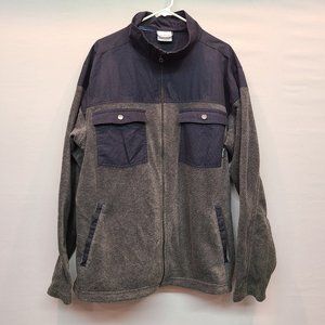 Columbia Jacket Fleece Mens Extra Large Steens Mountain Novelty Black Gray Zip